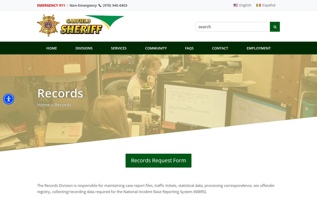 Garfield County booking photo records request policy