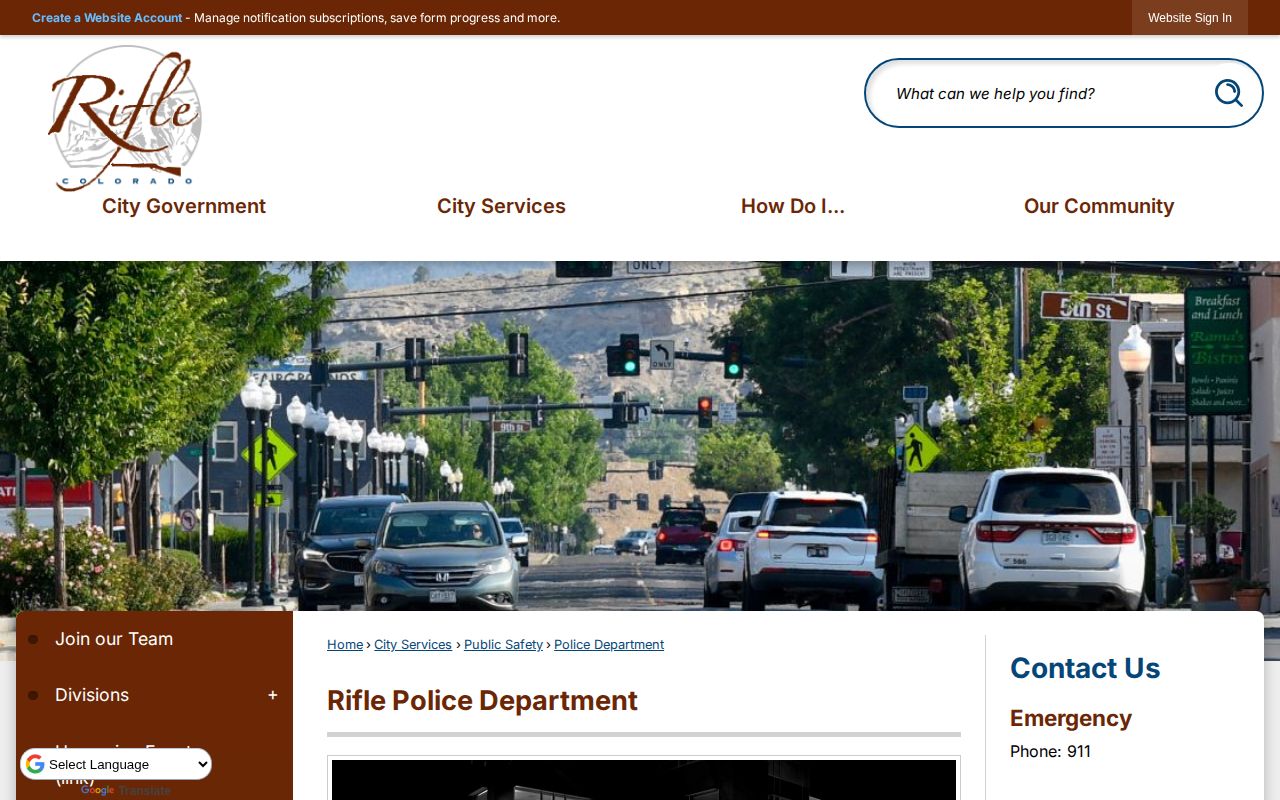 Rifle Police Department official arrest record source in Garfield County